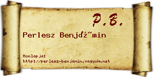 Perlesz Benjámin névjegykártya